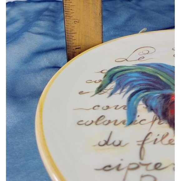 Decorative Plate Rooster Ceramica Cuore Italy 9" Ceramic Kitchen Decor Platter - Picture 9 of 9